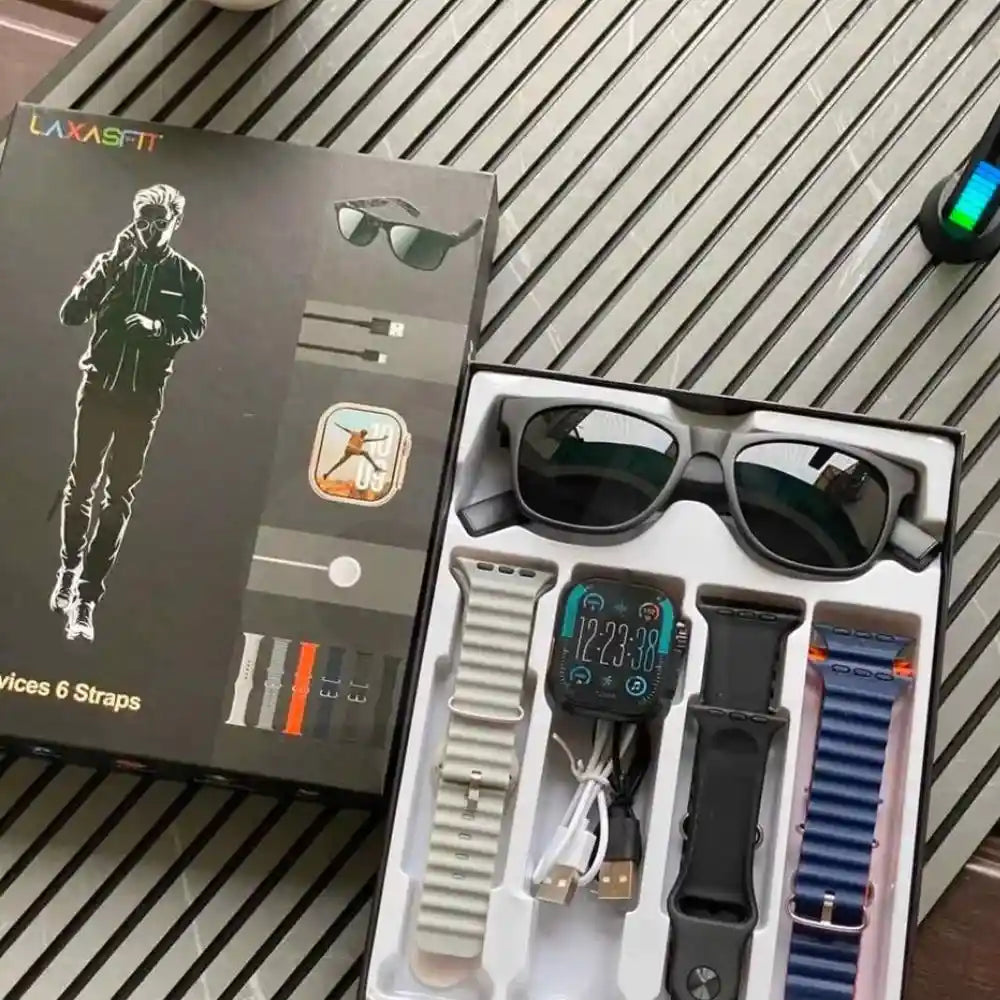 Smart Combo LAXAS Fit™ - Smartwatch Ultra + Smart Sunglasses + 6 Correas Intercambiables